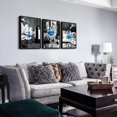thumbnail image 2 of Black Framed Wall Art For Kitchen Modern Wall Decor For Dining Room Black And White Wall Paintings Blue Wine Glasses Pictures Prints Artwork Ready To Hang For Restaurant Home Decor 3 Piece, 2 of 6