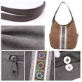 thumbnail image 3 of Bolso de lona vintage, bolso de mujer multicapa de gran capacidad marrón, 3 of 5