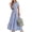 Blue, variant on sicmoss Women's Black Striped Short Sleeve Button Front Maxi Shirt Dress Tie Waist Tiered Ruffle with Slit and Pockets