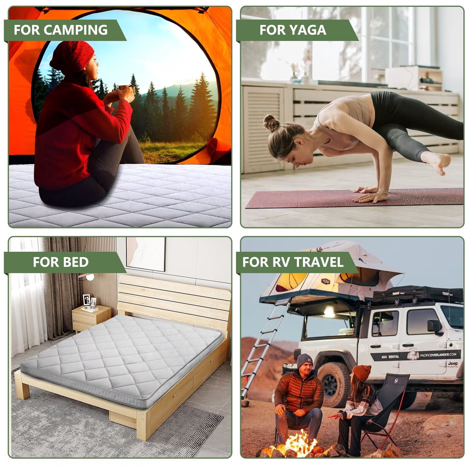 MOPHOTO Floor Mattress Futon Mattress Extra Thick Folding Sleeping Pad Portable Mattress Twin Size (80*39*4in)