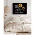 thumbnail image 3 of Sunflowers Wall Art for Living Room,Canvas Picture Wall Decor for Bathroom Bedroom,Modern Bee You Are My Sunshine Black Painting Artwork for Office Kitchen Hallway Dining Room Home Decor 12"x16", 3 of 8