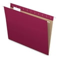 thumbnail image 2 of Pendaflex Essentials Colored Hanging Folders 1/5 Tab Letter Burgundy 25/Box 81613, 2 of 8