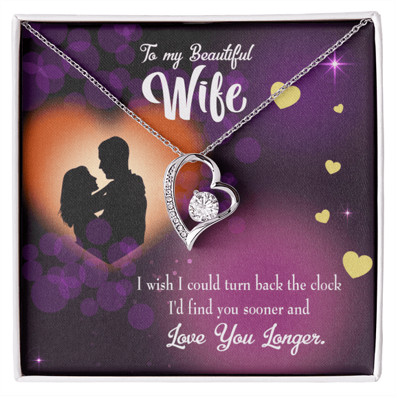 To My Wife Love You Longer Forever Necklace w Message Card