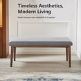 thumbnail image 2 of L'AGRATY Upholstered Bench for End of Bed, 42.5'' Entryway Bench for Living Room, Bedroom Bench with Solid Wood Leg for Living Room Bedroom,Indoor and Hallway (Bench, Grey), 2 of 10