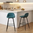 thumbnail image 4 of Cortesi Home Rain Counterstools in Teal Faux Leather, Black Base (Set of 2), 4 of 7