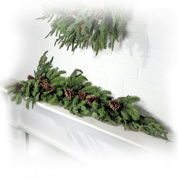 Regency International 48"Real Touch Norfolk/Spruce/Juniper Garland - Natural Green
