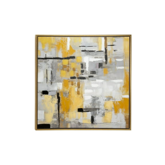 40" x 40" Abstract Framed Wall Art with Gold Frame, by DecMode
