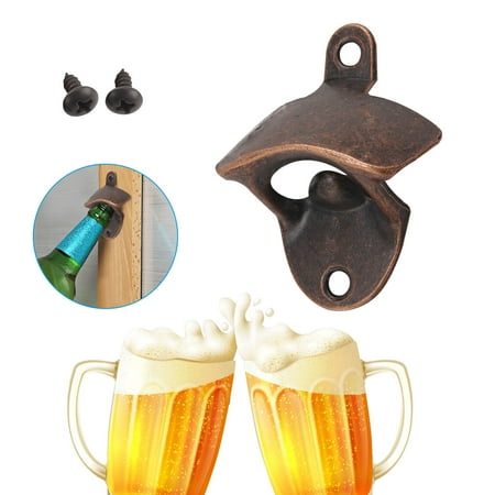 

Vintage 1xBronze Wine Wall Mounted Beer Brewery Party Bottle Opener Cap Catcher