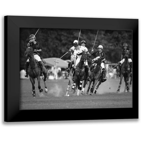 Anonymous 14x11 Black Modern Framed Museum Art Print Titled - Polo players, New York