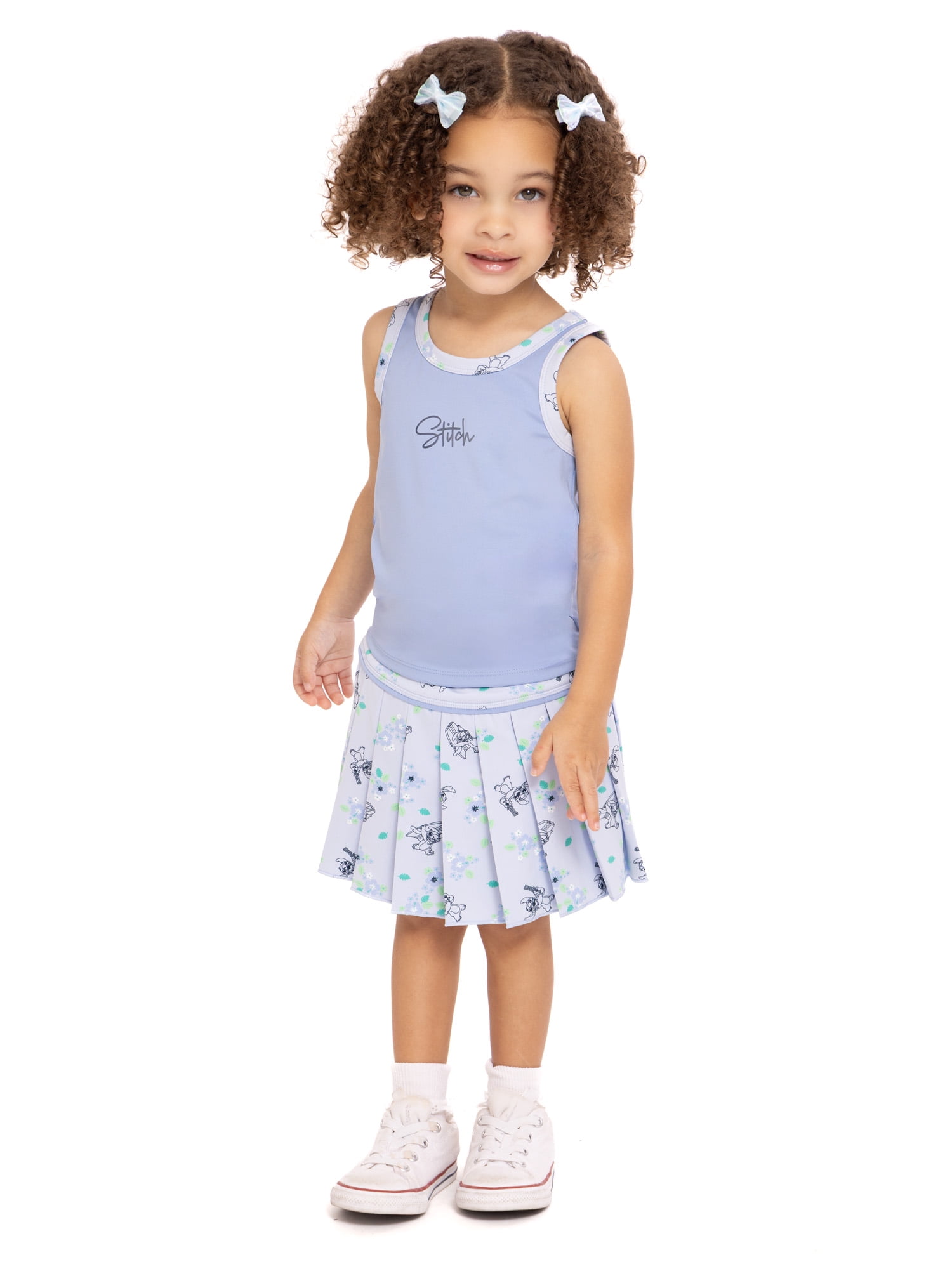 Stitch Toddler Girls Active Tank Top and Pleated Skort Set, 2-Piece, Sizes 12M-3T
