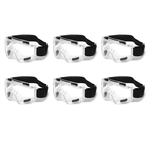 6PCS Safety Goggle Anti Splash Dust Proof Work Lab Eyewear Eye Protection Industrial Safety Glasses Clear Lens,6PCS x Safety Goggle protective glasses,Transparent