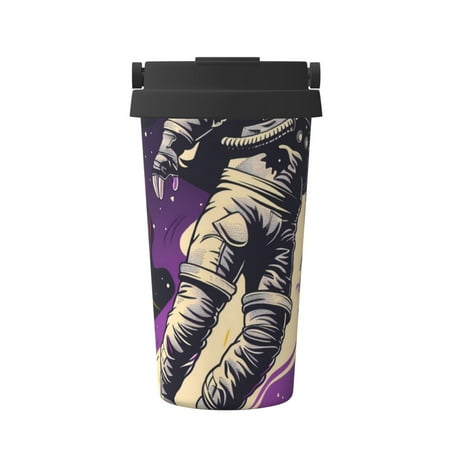 

KLL Astronaut Floating purple Space Pattern Stainless Steel Vacuum Insulated Tumbler - Carry Insulated Coffee Mug - Reusable Insulated Cold Brew Iced Coffee Cup Thermos
