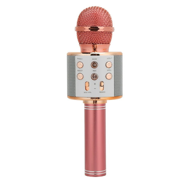 Microphone Sans Fil, Plug And Play Léger Karaoké Micro Haut-parleur  Portable Pour KTV Pour La Maison Or Rose 