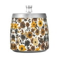 thumbnail image 7 of Yayeee Ashtray with Lid for Cigarette Smokeless Stainless Steel Home Ash Holder, Brown Flowers, 7 of 7