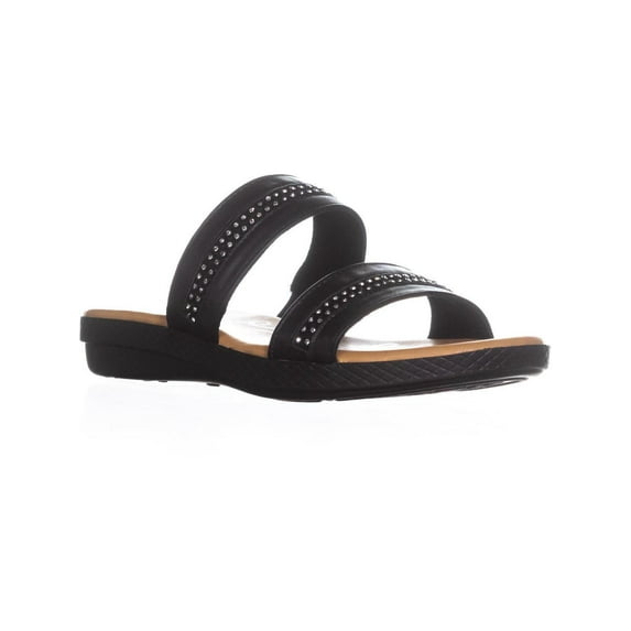 Womens Easy Street Dionne Flat Slip On Sandals, Black