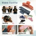 thumbnail image 7 of SANZIX 6 Pcs Hair Claw Clips For Women - 2 Styles - 6 Matte Colors - Bobby Pins - 4.3“ ABS Strong Hold, Large Claw Clips for Thick & Thin Hair, Jaw Clips, 3 Hair Claw Clips, 3 Square Hair Clips, 7 of 7