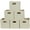 Cream, variant on Foldable Fabric Storage Bins 6 Piece Set, Strong Poly-Woven Fabric, Sturdy Chipboard Sides, Grommet Front Handle, Stackable and Foldable, Classic Design, Black