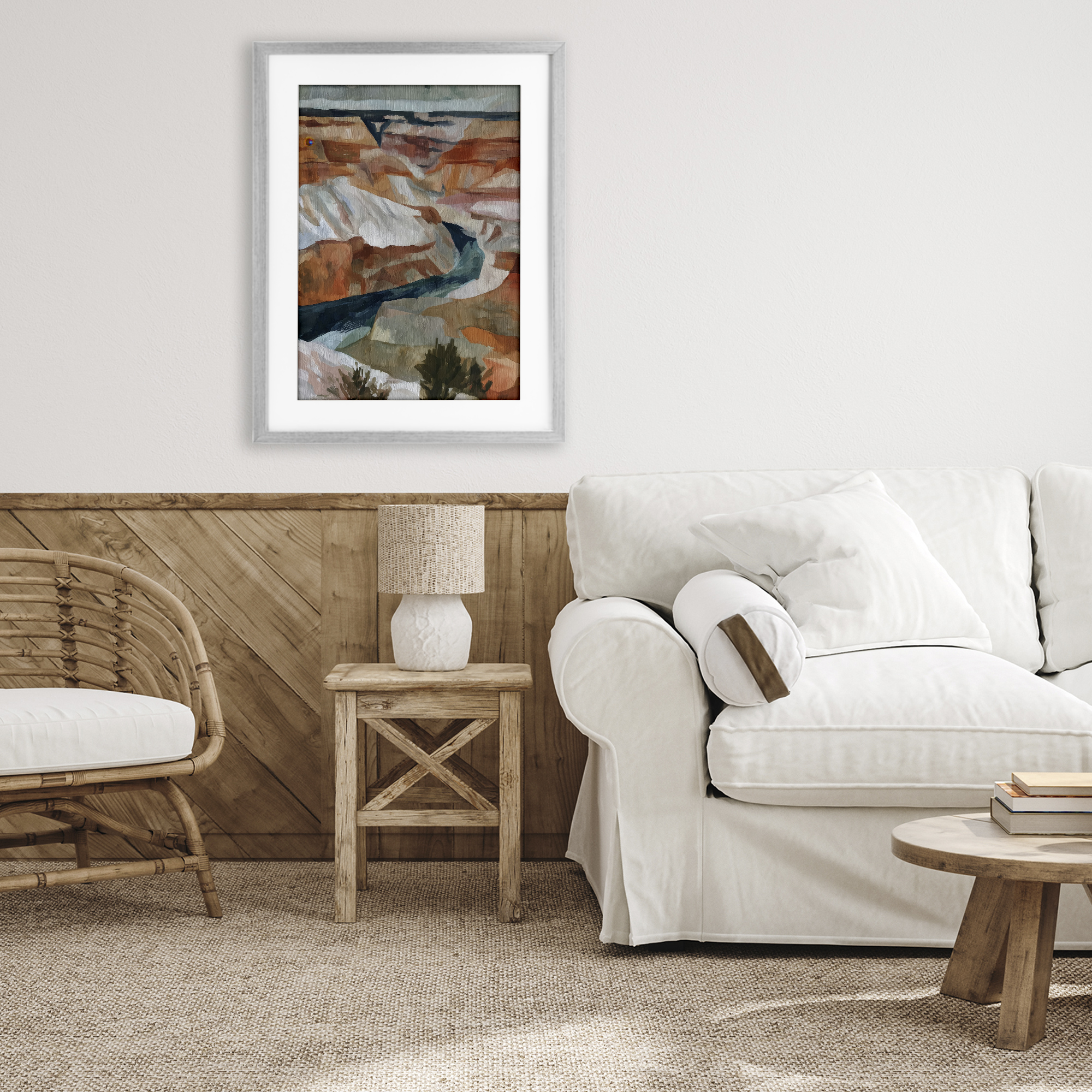 Stupell Industries Canyon Rim Textures Impression Gray Framed Print Under Glass, design by Chromatic Storm Studio