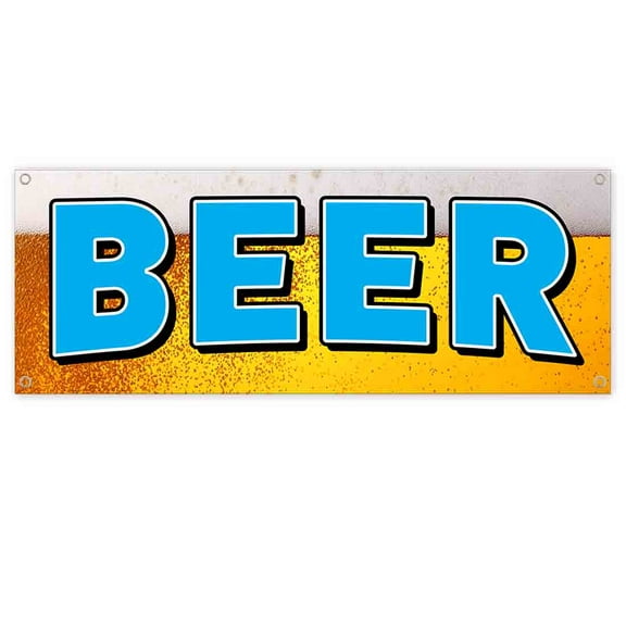 Beer In Glass 13 oz Vinyl Banner With Metal Grommets