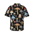 thumbnail image 4 of Xecao Mushrooms and Autumn Leaves print Hawaiian shirt - a stylish short-sleeve button-down for men, perfect for casual beach and tropical outings., 4 of 9
