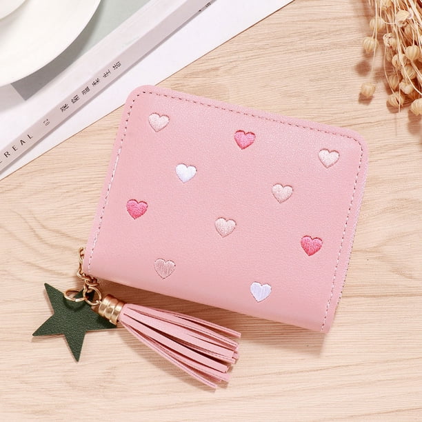 Cartera de piel sintética de PU, tarjetero, cartera para mujer, monedero pequeño y bonito, monedero femenino coreano
