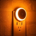 thumbnail image 1 of LED Night Light, with Dusk to Dawn Sensor, Diffused Light, Energy Efficient, Smart Plug in Night Light for Bedroom, Bathroom, Kitchen, Hallway, Room, Warm White, Round, 2 Pack, 1 of 5