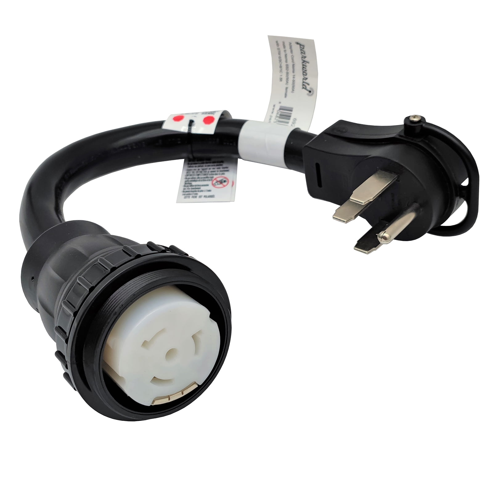 Parkworld 692248 RV Shore Power 50A Adapter Cord 14-50P to SS2-50R 1.5FT
