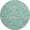 thumbnail image 2 of Addison Rugs Mayfield Premium Machine Washable Transitional Lines Turquoise Round Rug, 8' x 8', 2 of 5