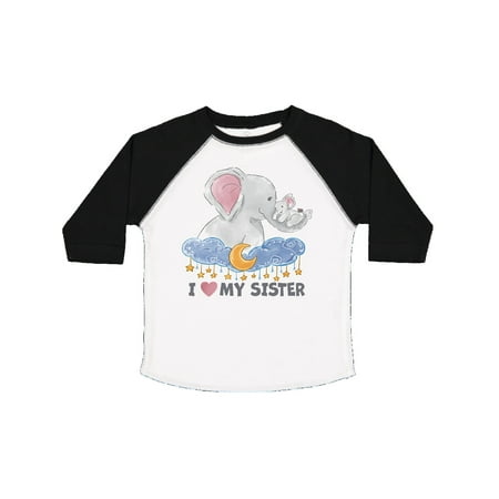

Inktastic I Love My Sister Cute Elephants with Moon and Stars Gift Toddler Boy or Toddler Girl T-Shirt