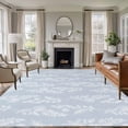thumbnail image 2 of Light Blue Botanical Area Rugs Collection 5'x8', Pastoral Elegant Spring Floral Non Slip Indoor Rectangle Throw Runner Rug Floor Mat Carpet for Living Room Dining Table Bedroom Nursery, 2 of 9