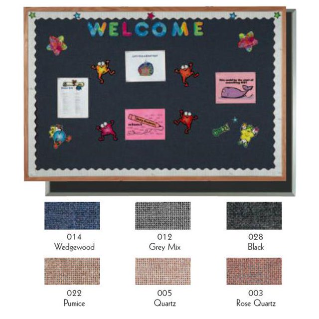 Aarco Products OF3648005 Desinger Fabric Bulletin Board Oak Frame - Quartz
