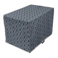 thumbnail image 1 of Japanese Dog Crate Cover, Diamond Line Pattern with Squares and Abstract Graphic Flowers, Easy to Use Pet Kennel Cover for Medium Large Dogs, 35" x 23" x 27", Charcoal Grey Dark Blue, by Ambesonne, 1 of 6