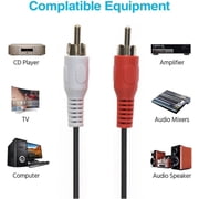 25 Feet 2 RCA Male to Male Audio Cable (2 White/2 Red Connectors)