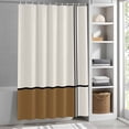 thumbnail image 3 of Abstract Fabric Shower Curtain Modern Brown Stripes Lines Washable Shower Curtains for Bathroom, Waterproof Bath Curtain with Hooks Home Decor 72x84in, 3 of 8