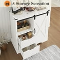 thumbnail image 4 of CozyHome Farmhouse Coffee Bar Cabinet with Storage, 33" H Sideboard Buffet Cabinet with Sliding Bar Door, Wooden Rustic Accent Cabinet Table for Dining Room Living Room Kitchen, Pure White, 4 of 7