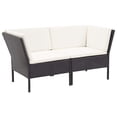 thumbnail image 2 of vidaXL 8 Piece Garden Lounge Set with Cushions Poly Rattan Black, 2 of 5
