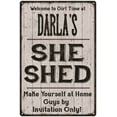 thumbnail image 1 of DARLA'S She Shed Sign Lady Cave Gift 12 x 18 Matte Finish Metal 112180082474, 1 of 1