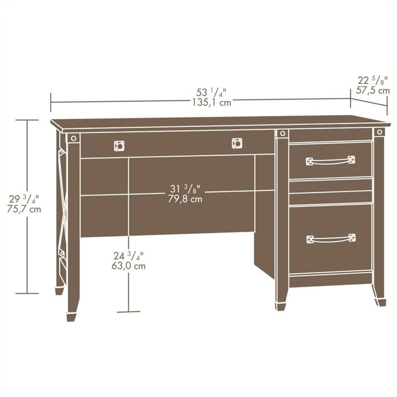 Sauder Carson Forge Desk In Washington Cherry