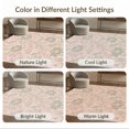 thumbnail image 7 of ODIKA 2'x3' Green Pink Marigold Floral Pattern Washable Throw Rug Elegant William Morris Inspired Design Non-Slip, Low Profile, Flatwoven, Easy Care for Hallway, Study Room, 7 of 7