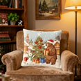 thumbnail image 6 of TanSiDing Christmas Pillow Covers, Festive Holiday Decorative Throw Pillowcases, Soft Linen Couch Sofa Bed Accent Pillows for Home Decor 45*45cm, 6 of 6