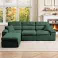 thumbnail image 2 of LifeSky No-Assembly L-Shaped Corner Chaise Sofa for Small Apartments Living Room: 111" Extra Long Chaise for Full Relaxation, High Backrest Support, Space-Saving Couch for Apartment, 2 of 9