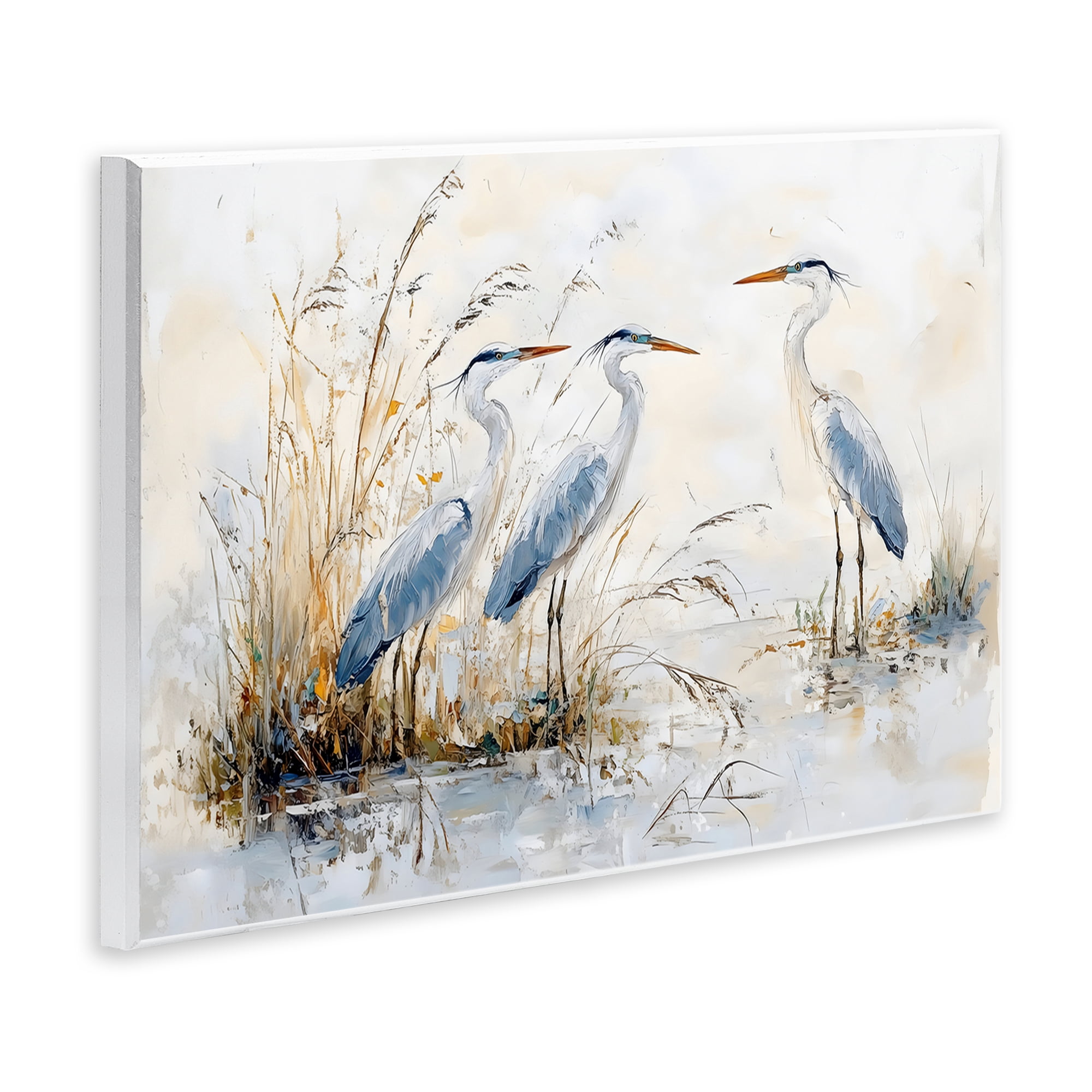 Stupell Industries Blue Heron Trio in Wetlands Wall Plaque Art, design by LSR Design Studio