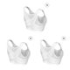 thumbnail image 4 of Toystoory Ropa interior deportiva Ropa interior elástica de yoga Ropa interior ajustable que absorbe el sudor Ropa interior sin cables, Blanco, M Blanco METRO 3piezas Toystoory CBP167162, 4 of 6