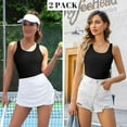 thumbnail image 3 of Charmo Cotton Basic Camisole for Womens Wider Straps Tank Tops with Shelf Bra, 2-packs, 3 of 8