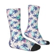 thumbnail image 3 of Uemuo Palm Leaves Pattern Women's Crew Socks, Soft Durable Breathable Moisture-Wicking with Odor Control Cotton socks, 3 of 9