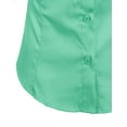 thumbnail image 5 of J. METHOD Women's Button Down Shirt 3/4 Sleeve Roll Up Stretch Collar Office Work Formal Casual Basic Blouse Top NEWT01 Mint XL, 5 of 6