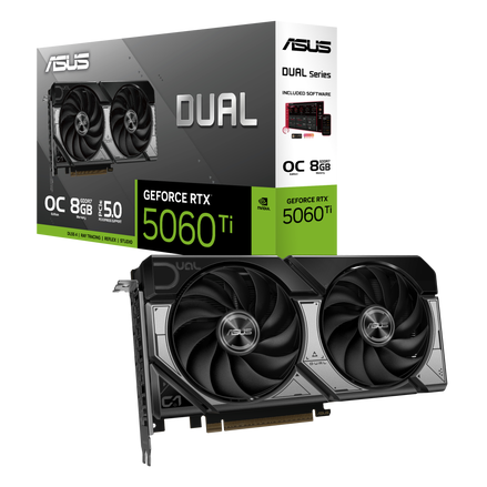 Tarjeta de Video ASUS Dual GeForce RTX 5060 Ti 8GB GDDR7 OC Edition DUAL-RTX5060TI-O8G
