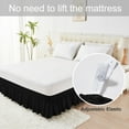 thumbnail image 6 of U-NICE HOME Twin/Twin XL 14" Drop Wrap Around Bed Skirt - Elastic Pleated Wrinkle Resistant, Black, 6 of 6