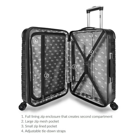 iFLY Hardside Fibertech Luggage 24 Checked Luggage, Black