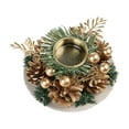 thumbnail image 2 of Neoyler Christmas Table Decorations Candlestick Ornament with Simulated Garland and Dried Flower Accent Vintage Mantel Decor for Holiday Parties and Home Multicolor 5.1in, 2 of 6